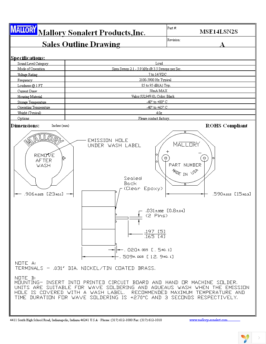 MSE14LSN2S Page 1