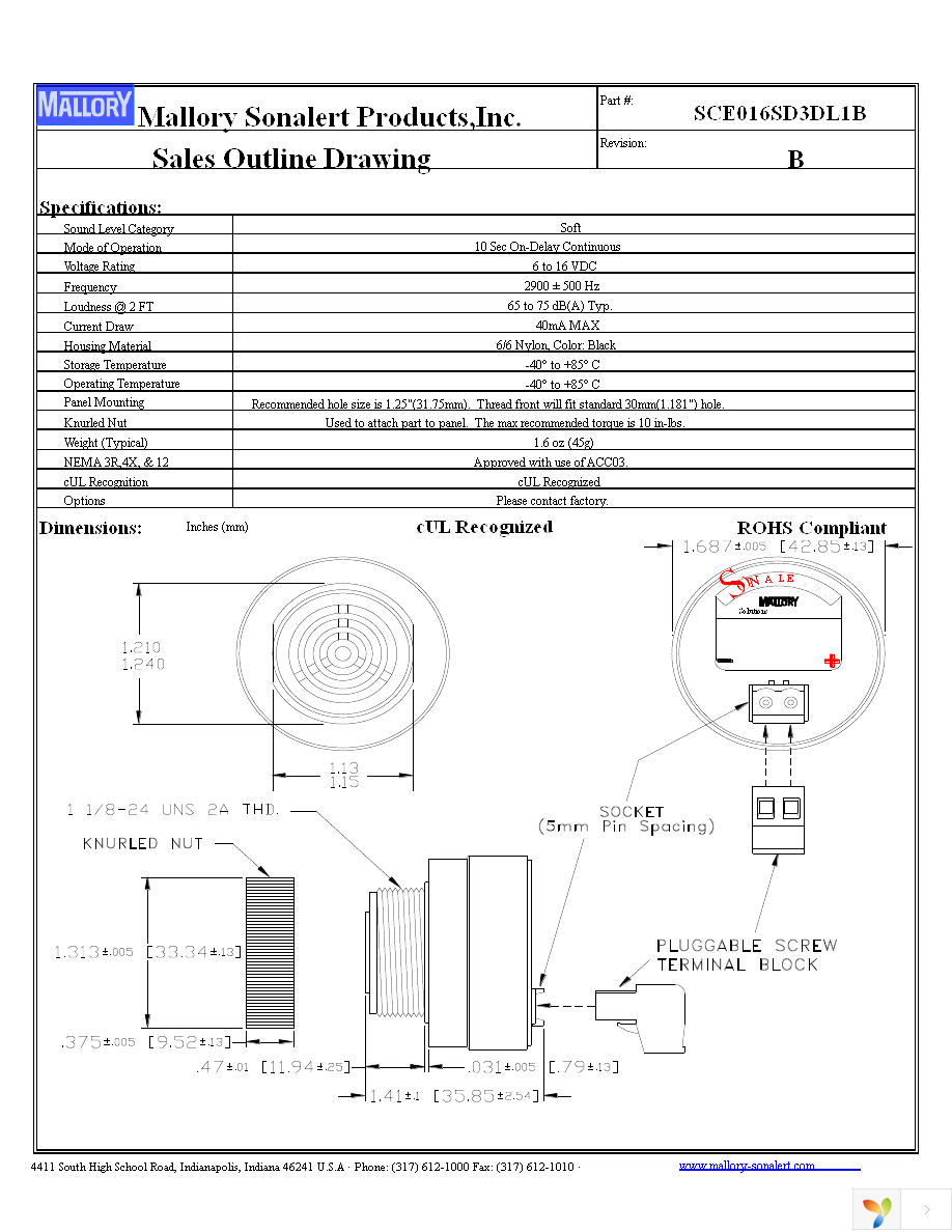 SCE016SD3DL1B Page 1