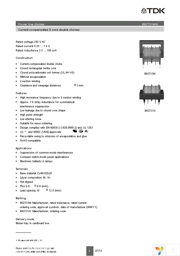 B82731M2182A30 Page 2