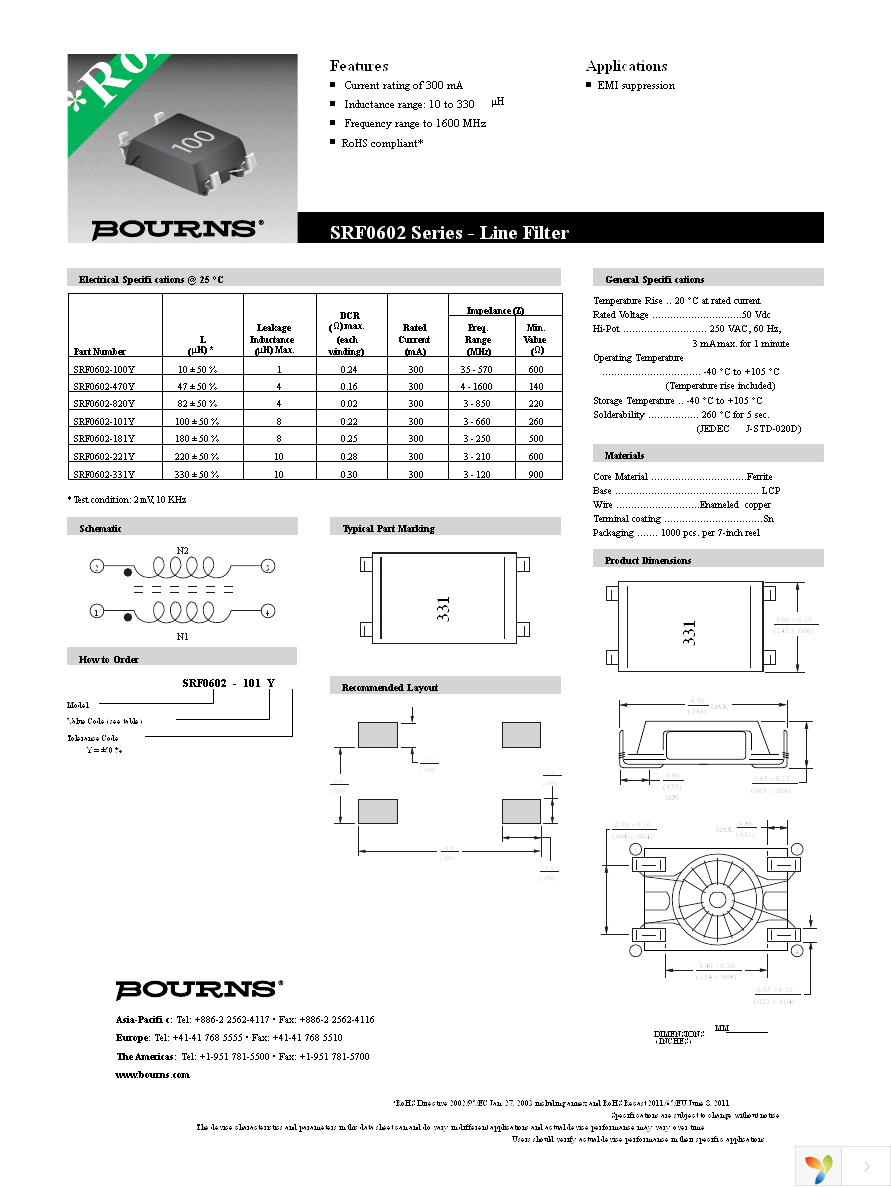 SRF0602-331Y Page 1