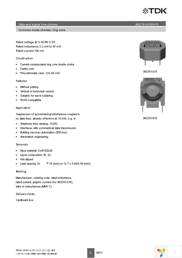 B82791G15A16 Page 2