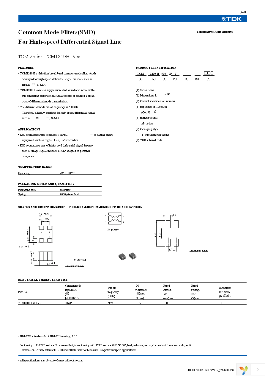 TCM1210H-900-2P-T000 Page 1