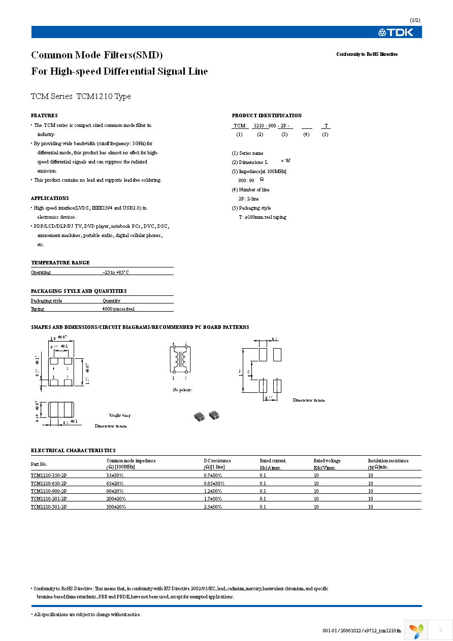 TCM1210-201-2P-T Page 1
