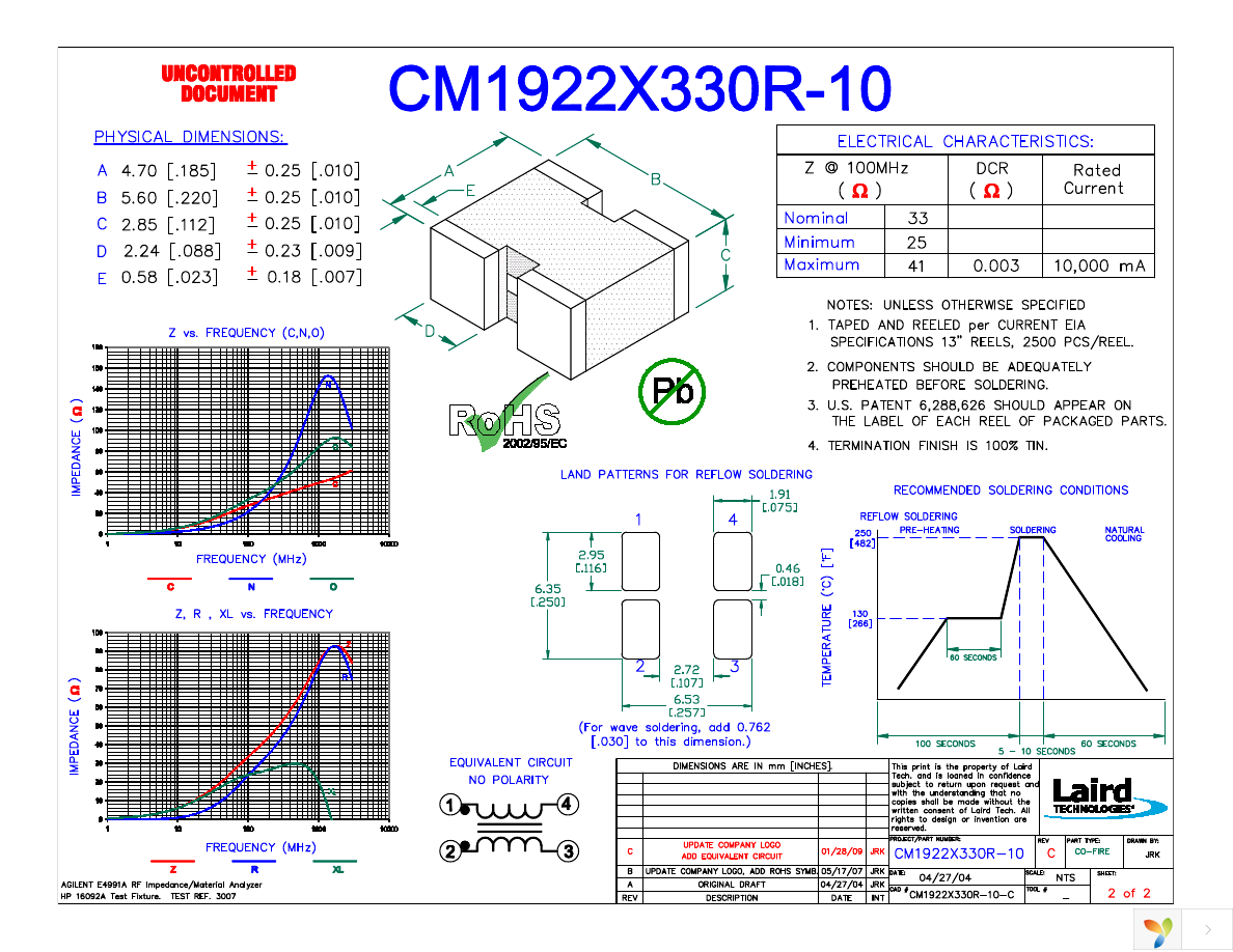 CM1922X330R-10 Page 1