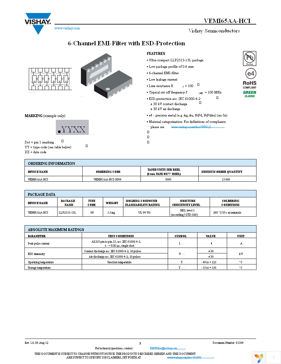 VEMI65AA-HCI-GS08 Page 1