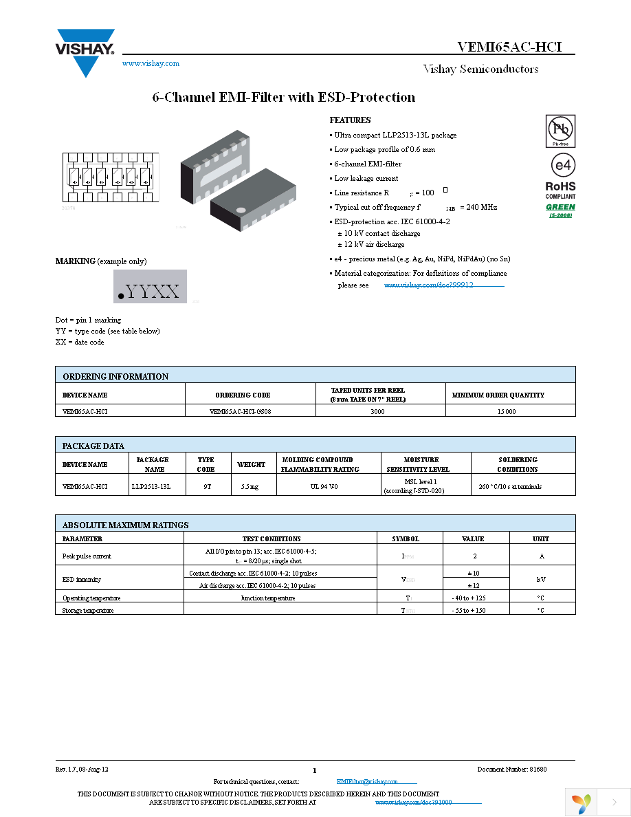 VEMI65AC-HCI-GS08 Page 1