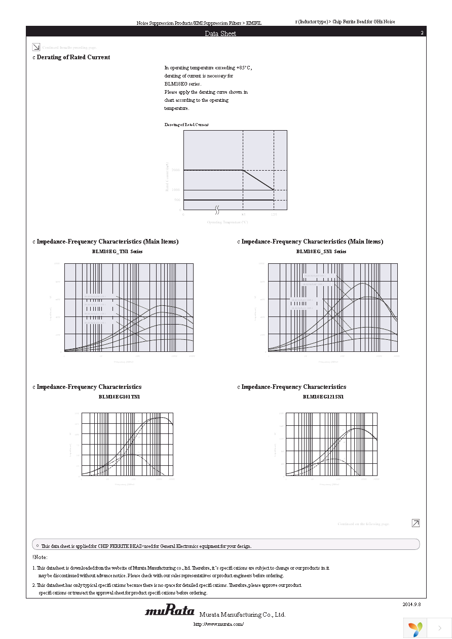 Blm Eg Sn D Datasheet Pdf Download Page Murata Electronics