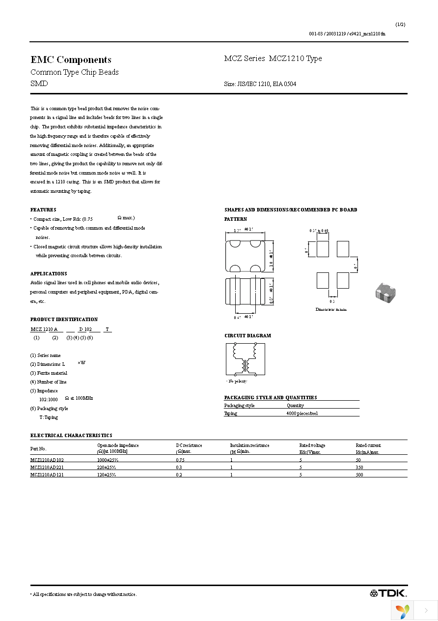 MCZ1210AD102T Page 1