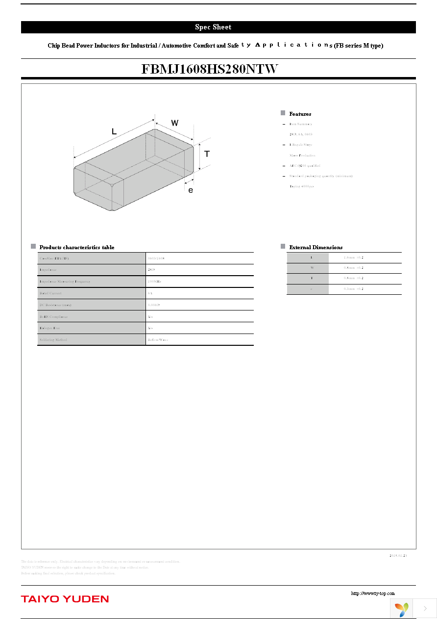 FBMJ1608HS280NTW Page 1