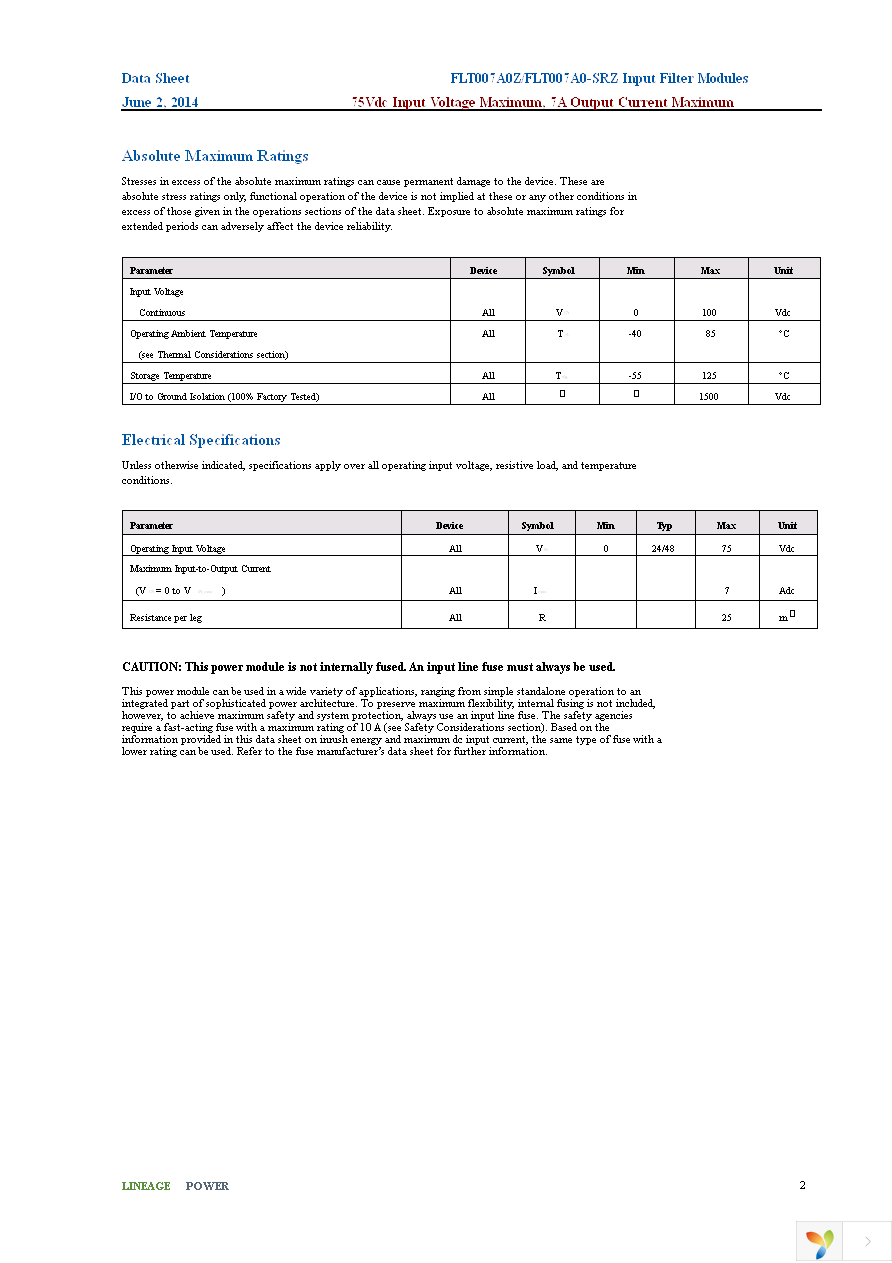 FLT007A0-SRZ Page 2