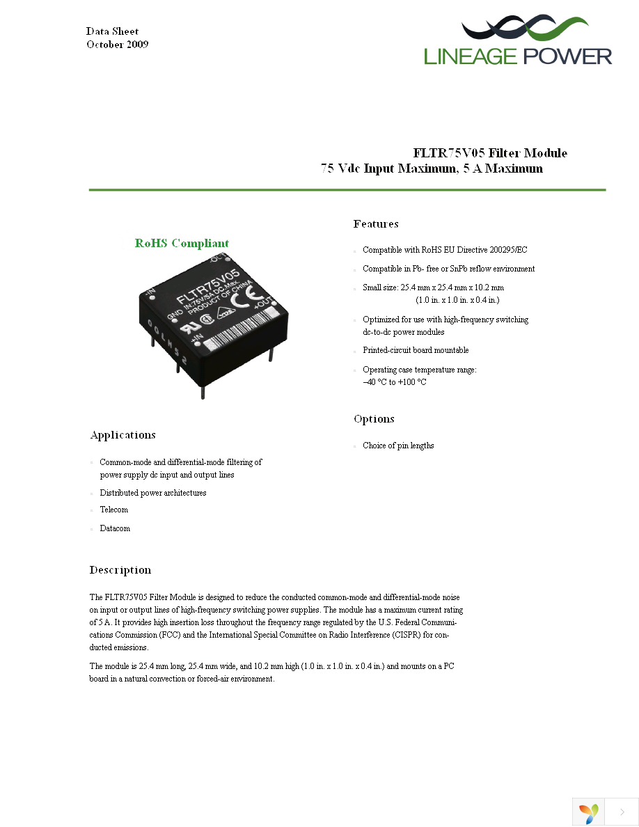 FLTR75V05Z Page 1