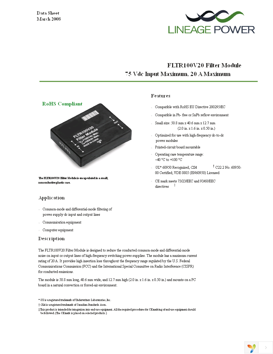 FLTR100V20Z Page 1