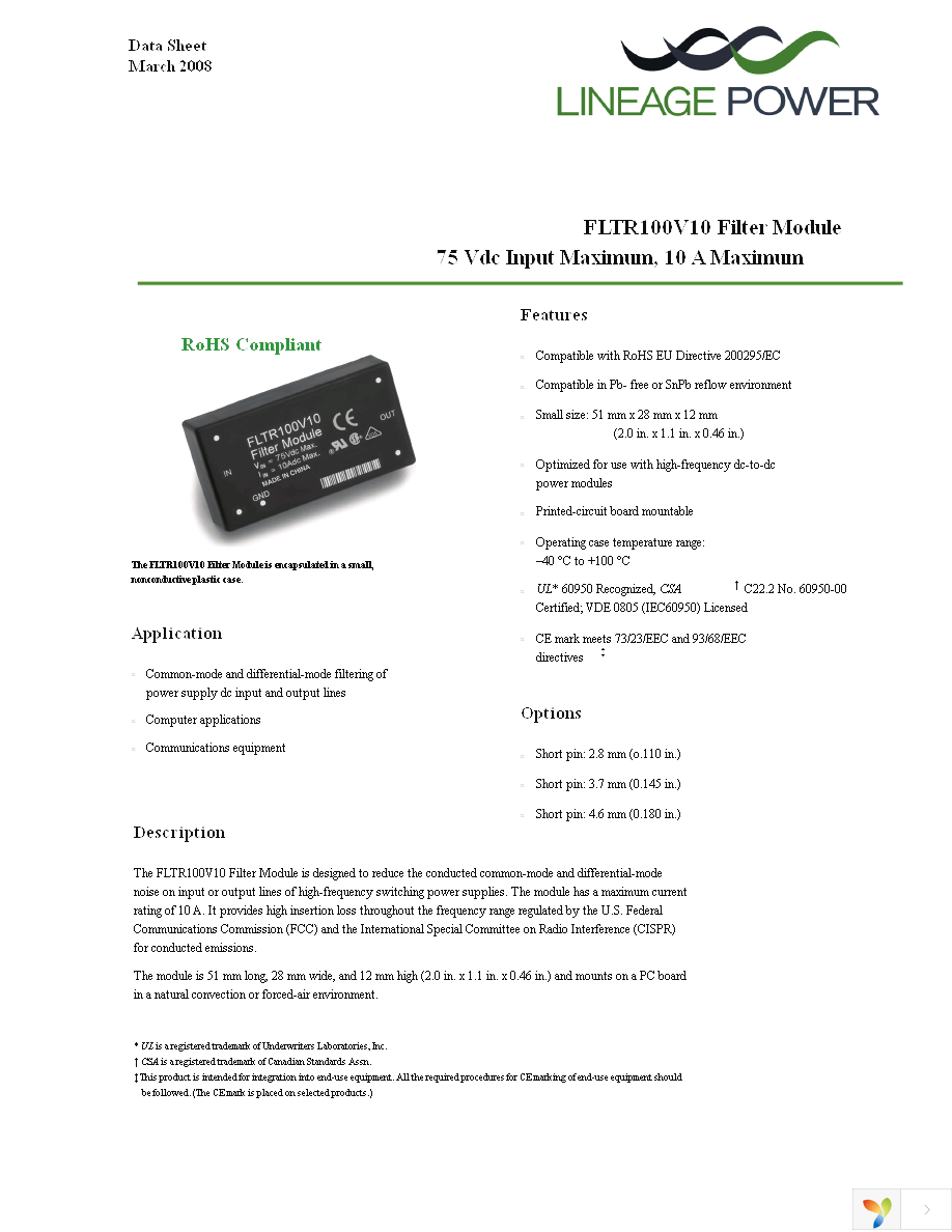 FLTR100V10Z Page 1