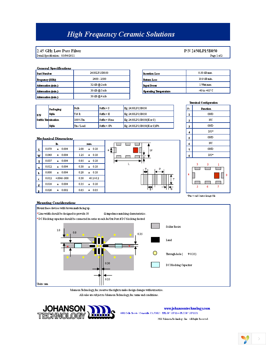 2450LP15B050E Page 1