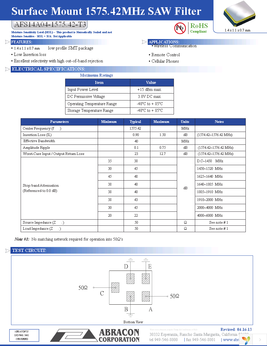 AFS14A04-1575.42-T3 Page 1