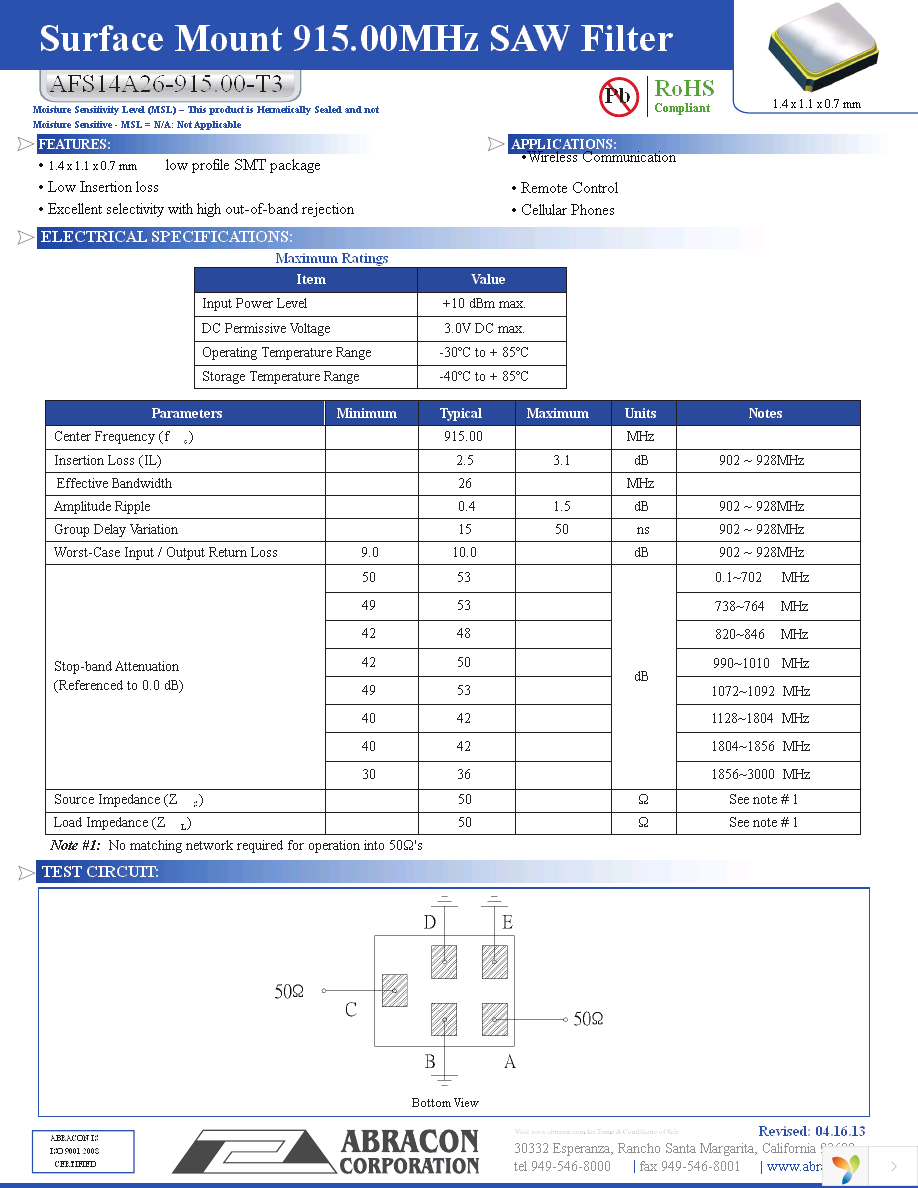 AFS14A26-915.00-T3 Page 1