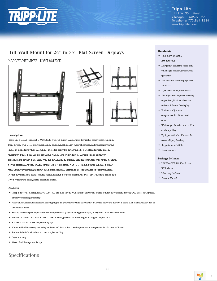 DWT2647XE Page 1