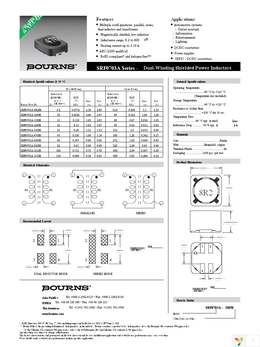 SRF0703A-100M Page 1