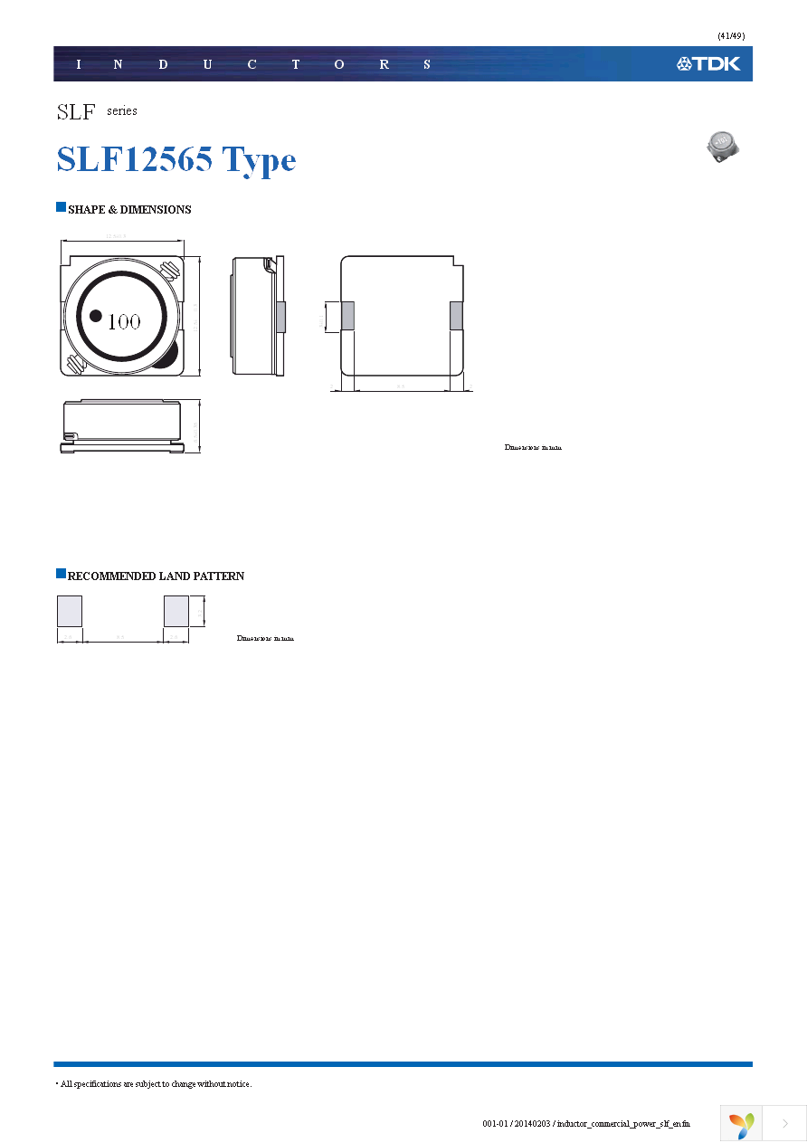 SLF7045T-3R3M2R5-PF Page 41