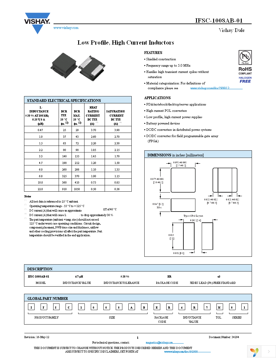 IFSC1008ABER2R2M01 Page 1