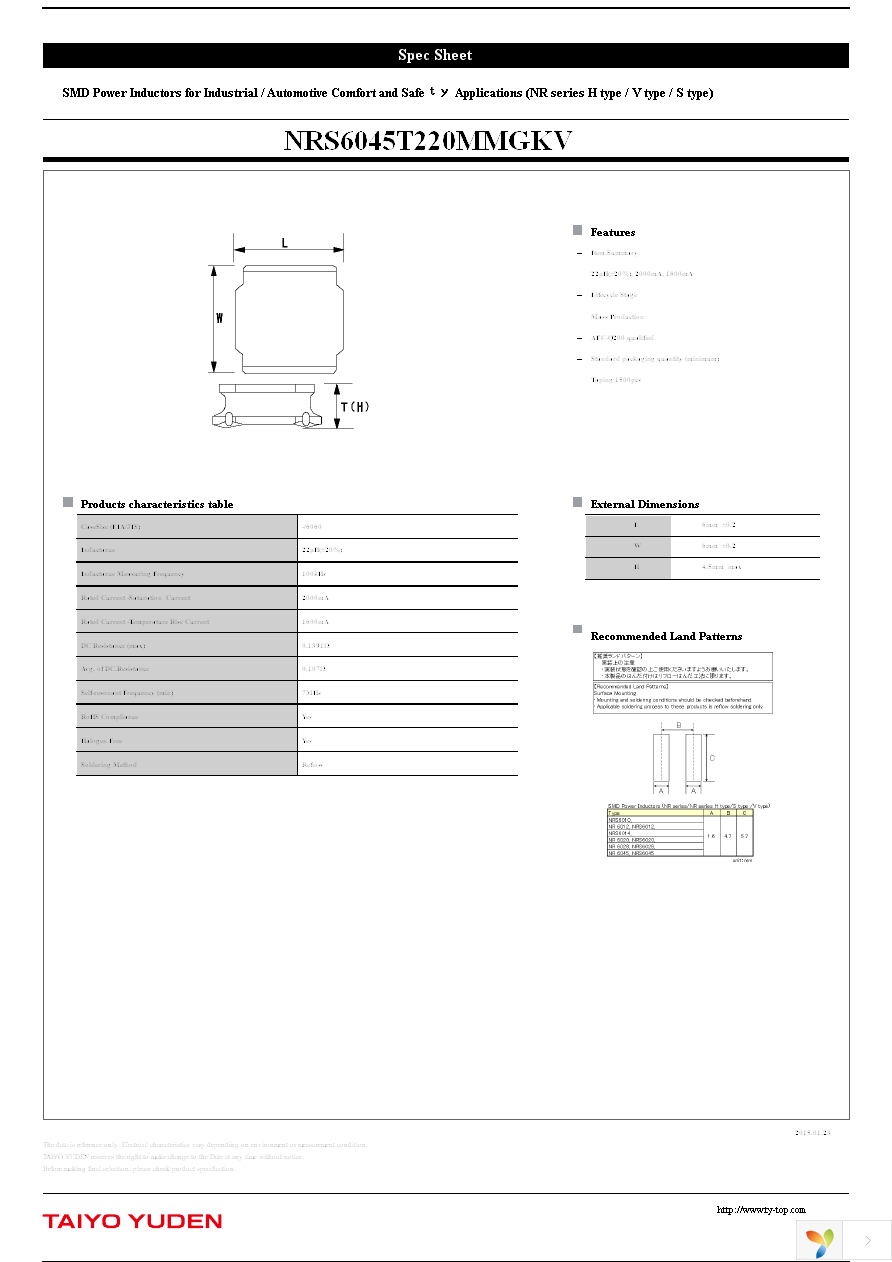 NRS6045T220MMGKV Page 1