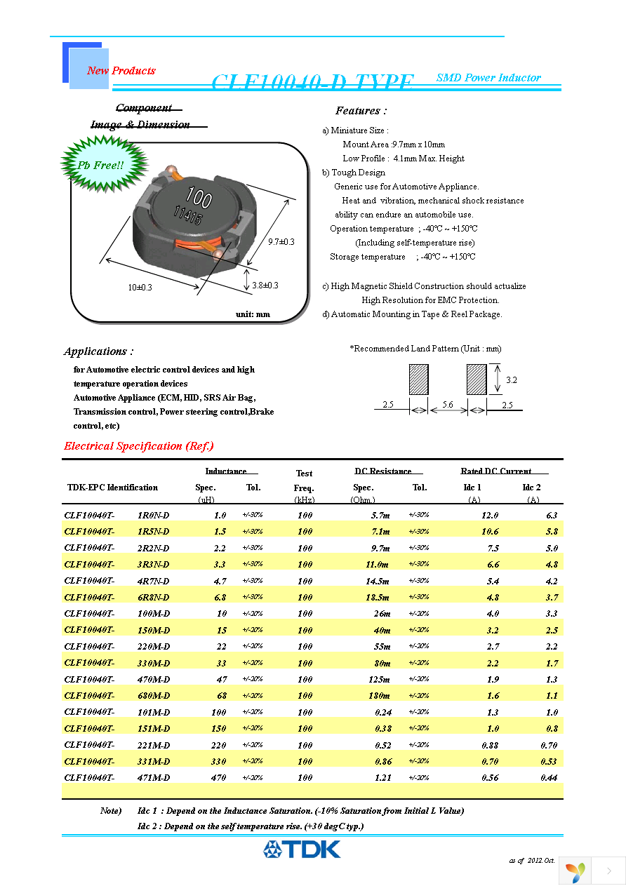 CLF10040T-101M-D Page 1