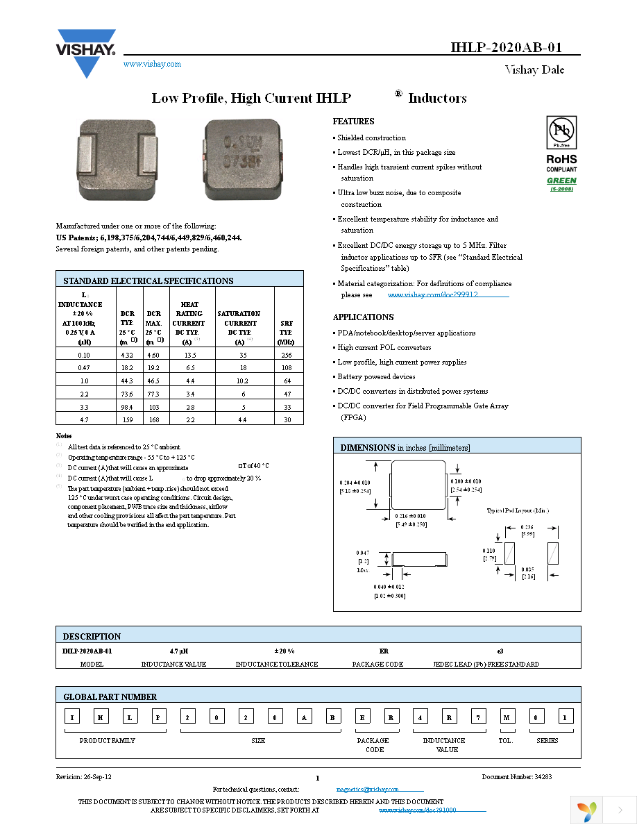 IHLP2020ABERR10M01 Page 1