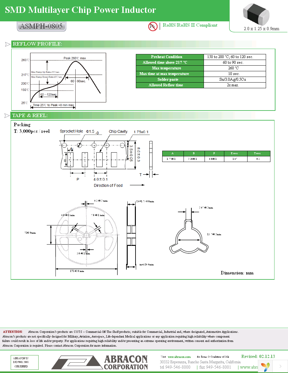 ASMPH-0805-1R0M-T Page 3