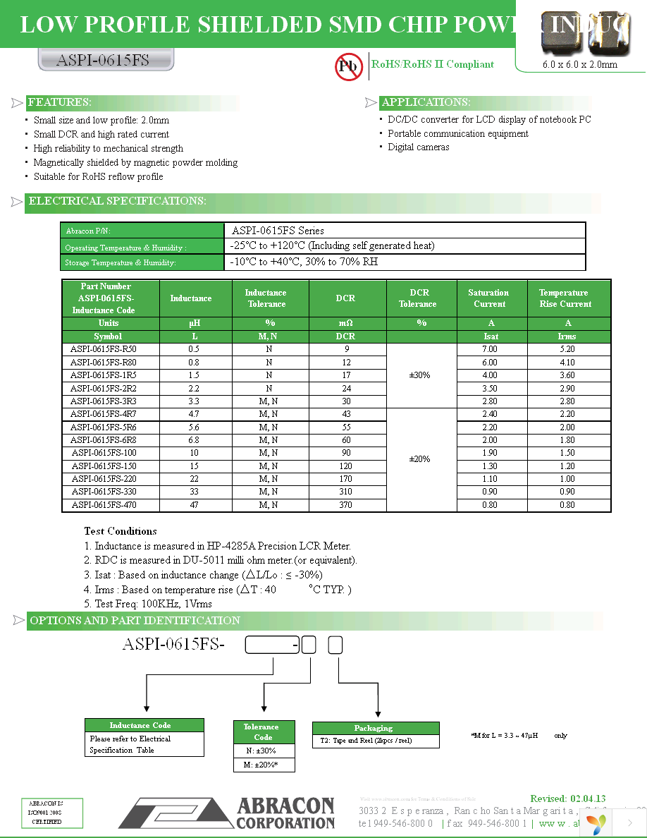 ASPI-0615FS-6R8M-T2 Page 1