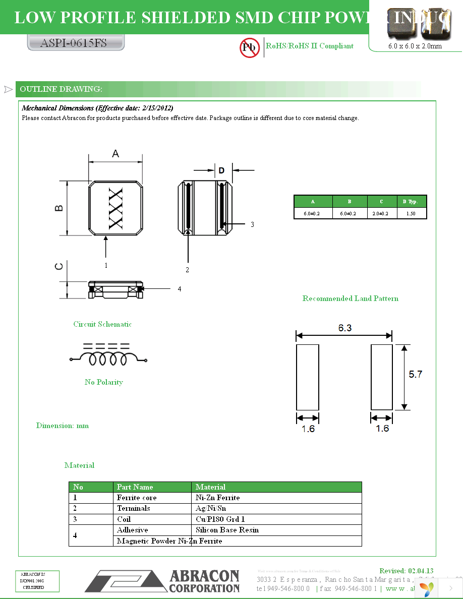 ASPI-0615FS-6R8M-T2 Page 2