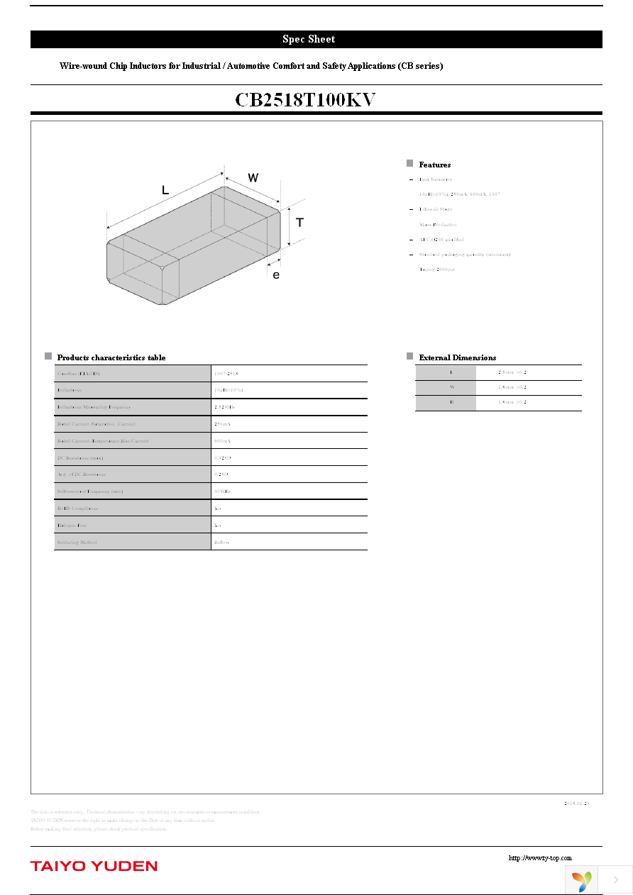 CB2518T100KV Page 1