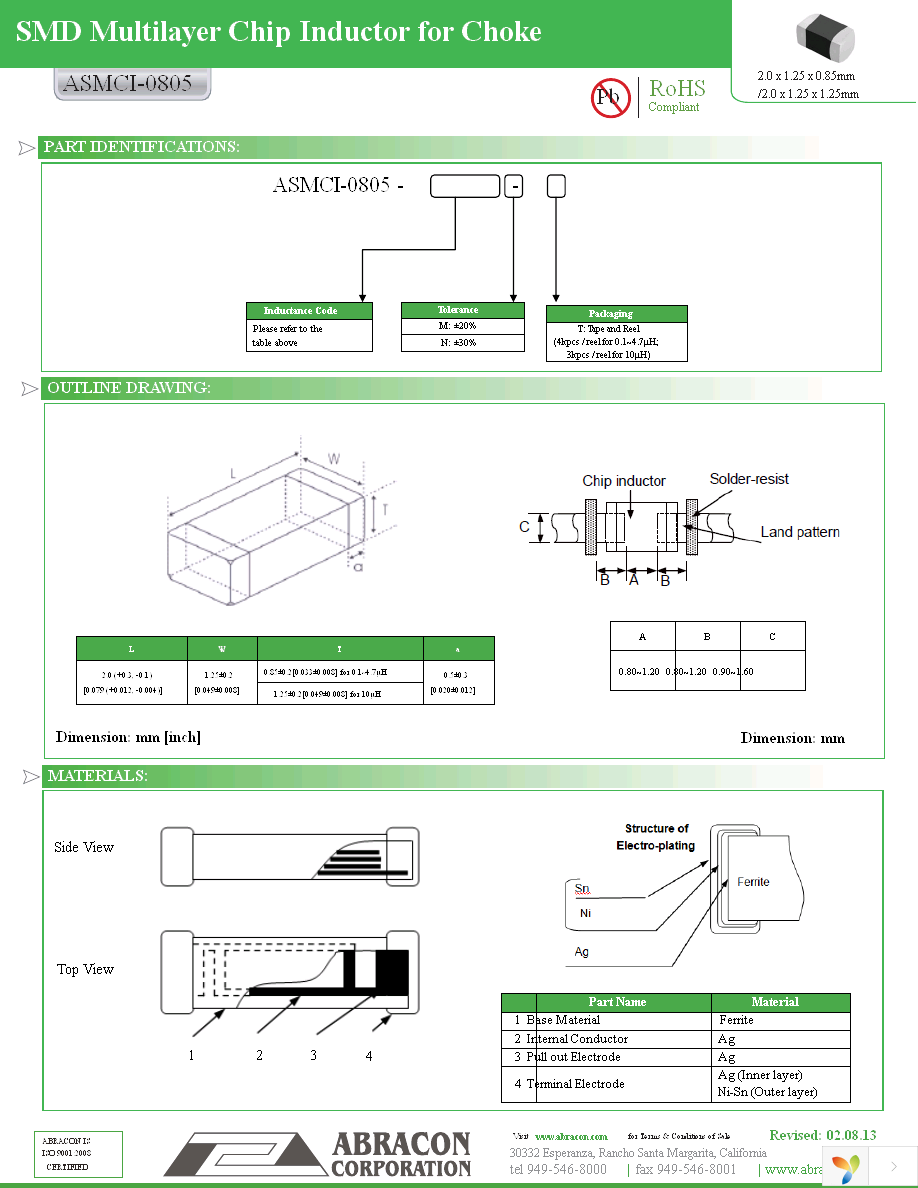 ASMCI-0805-1R0M-T Page 2