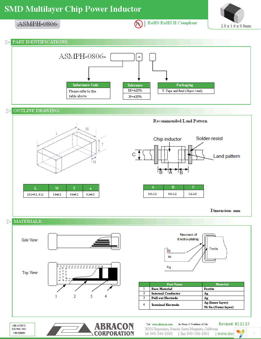 ASMPH-0806-4R7M-T Page 2