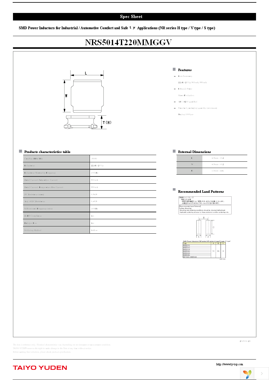 NRS5014T220MMGGV Page 1