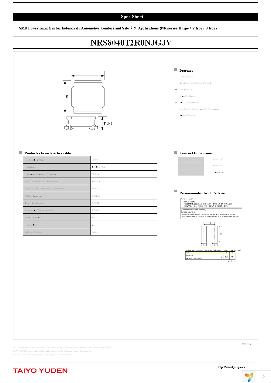 NRS8040T2R0NJGJV Page 1