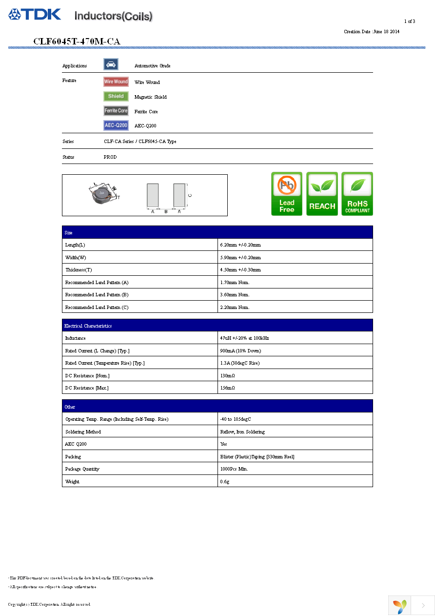 CLF6045T-470M-CA Page 1