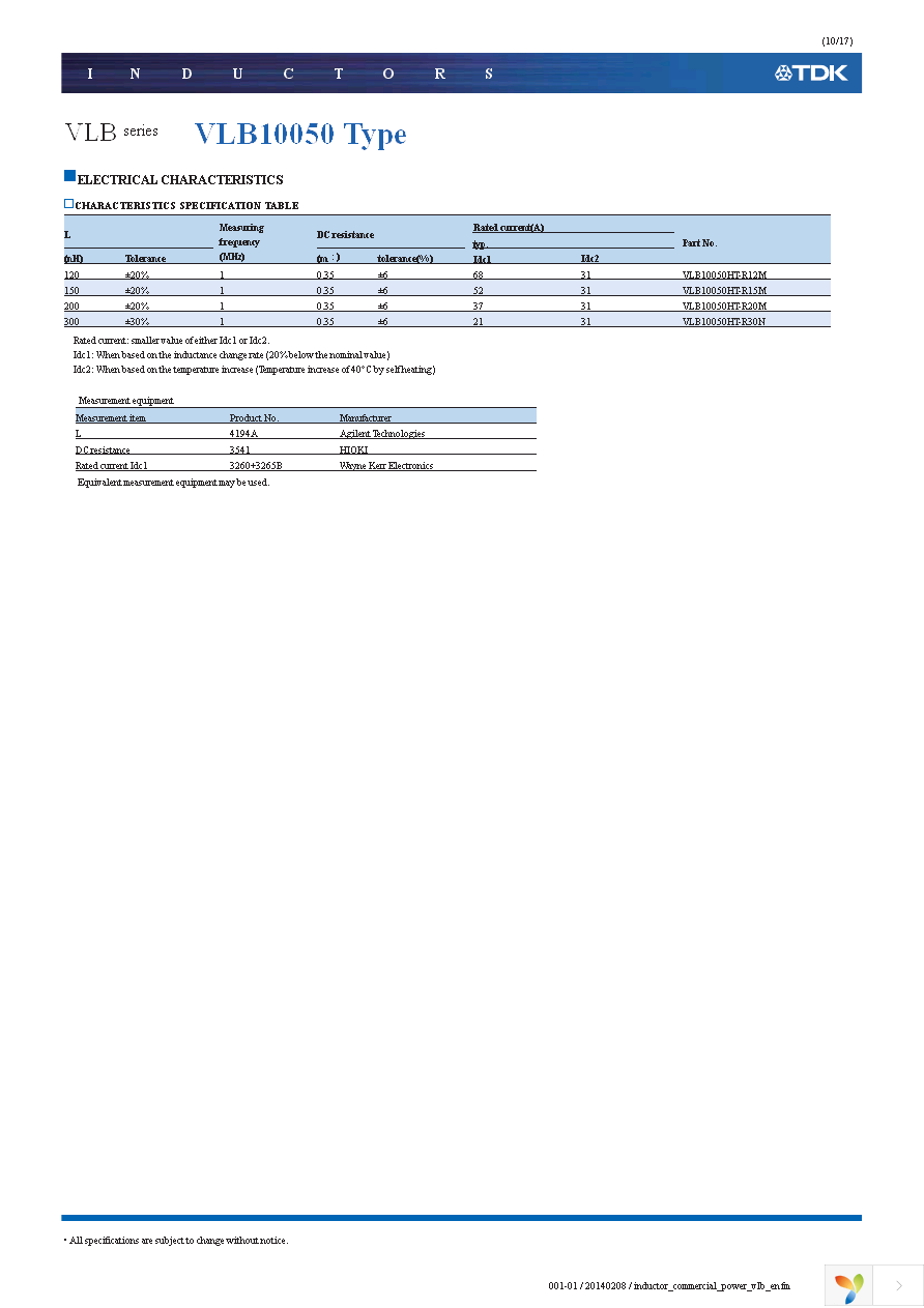 VLB7050HT-R11M Page 10