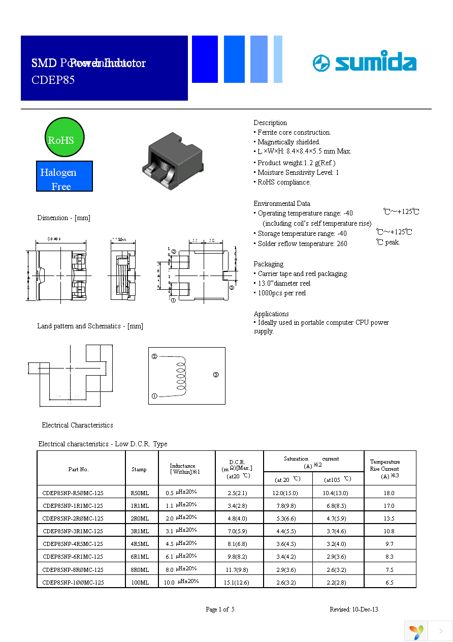 CDEP85NP-1R1MC-125 Page 1