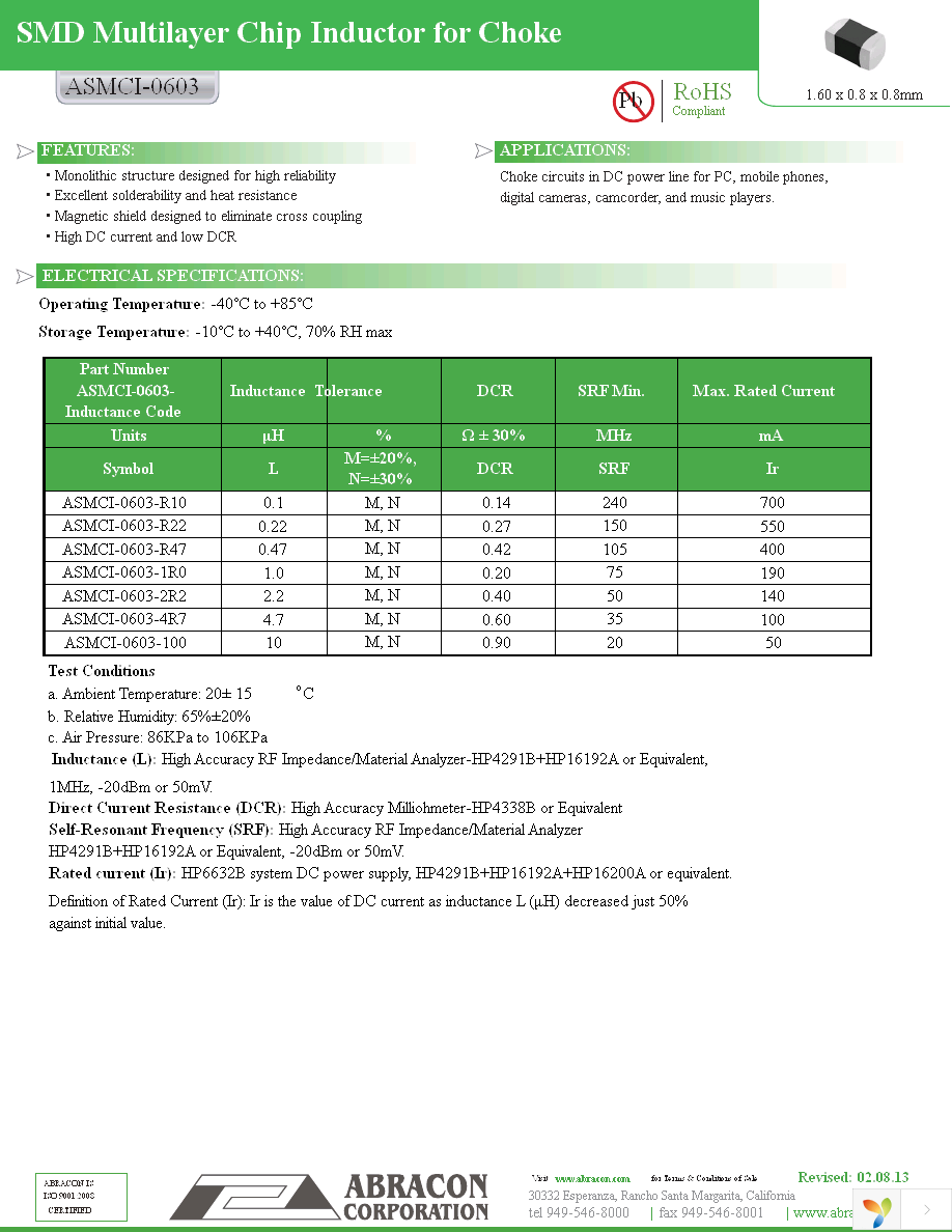 ASMCI-0603-2R2M-T Page 1