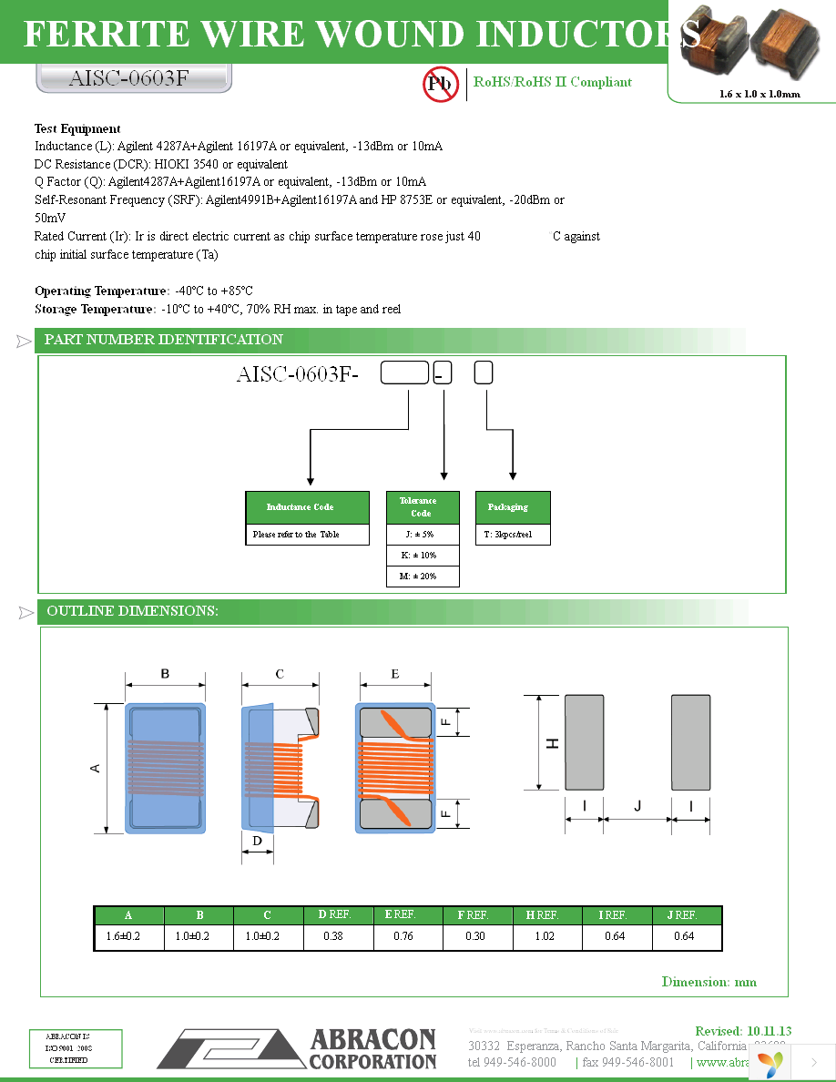 AISC-0603F-R22J-T Page 2