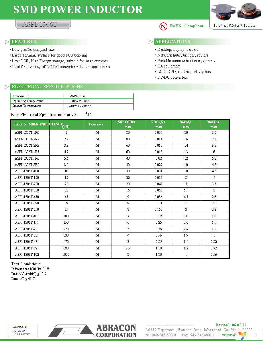 ASPI-1306T-150M-T Page 1