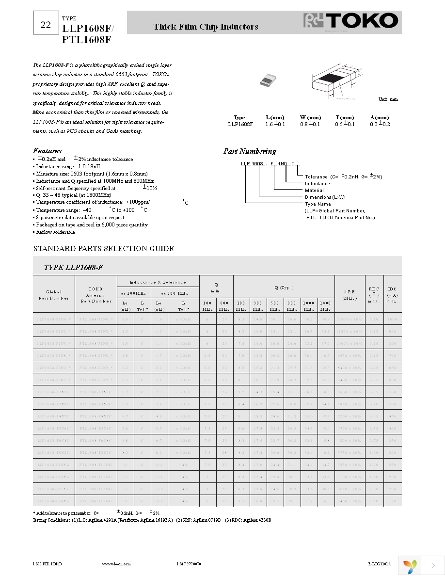 PTL1608-F15NT Page 1