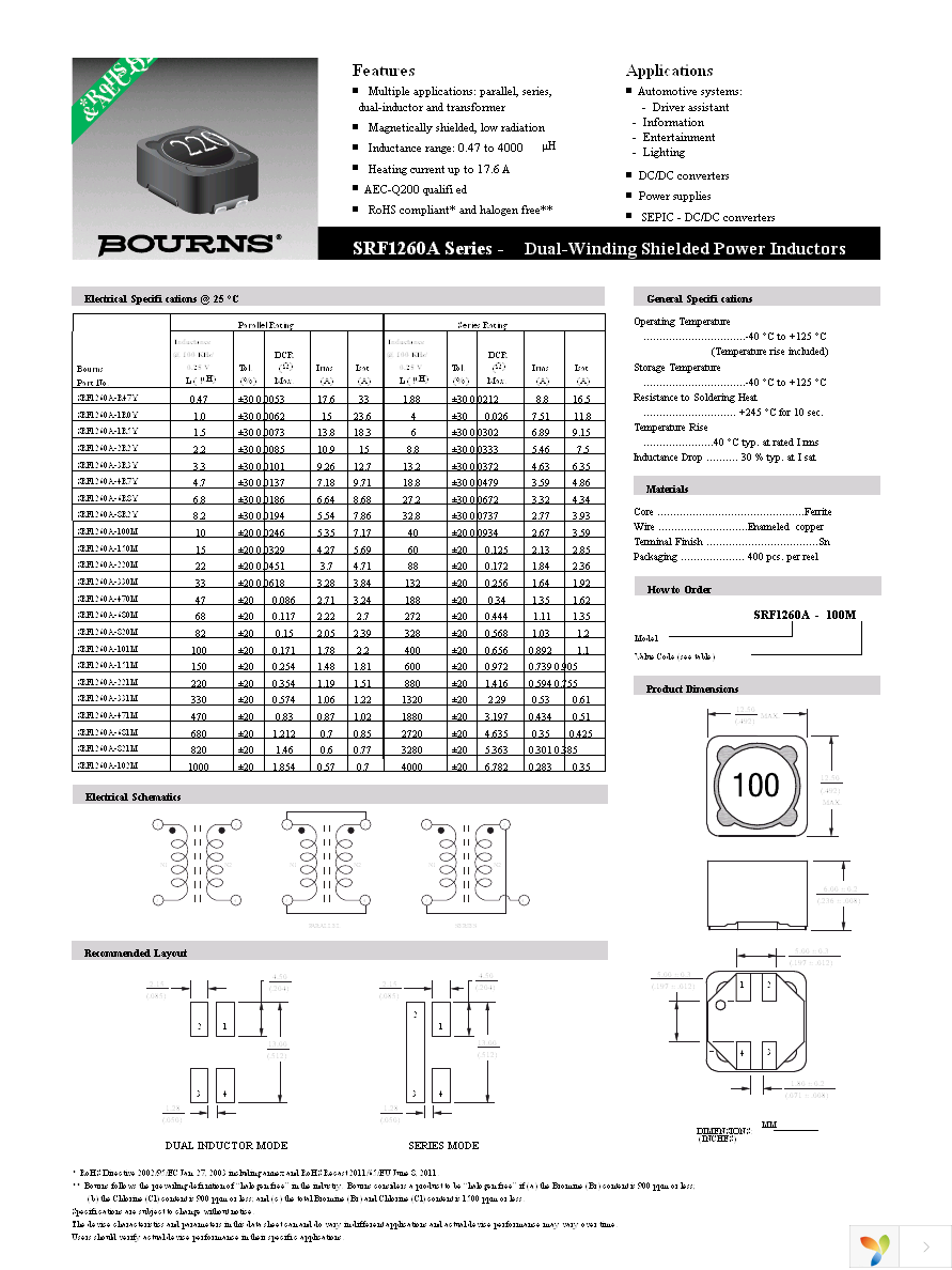 SRF1260A-102M Page 1