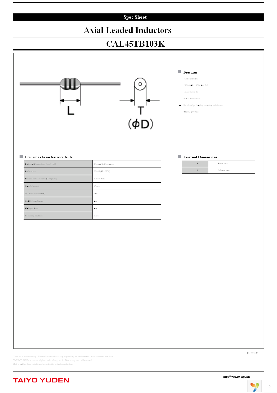 CAL45TB103K Page 1