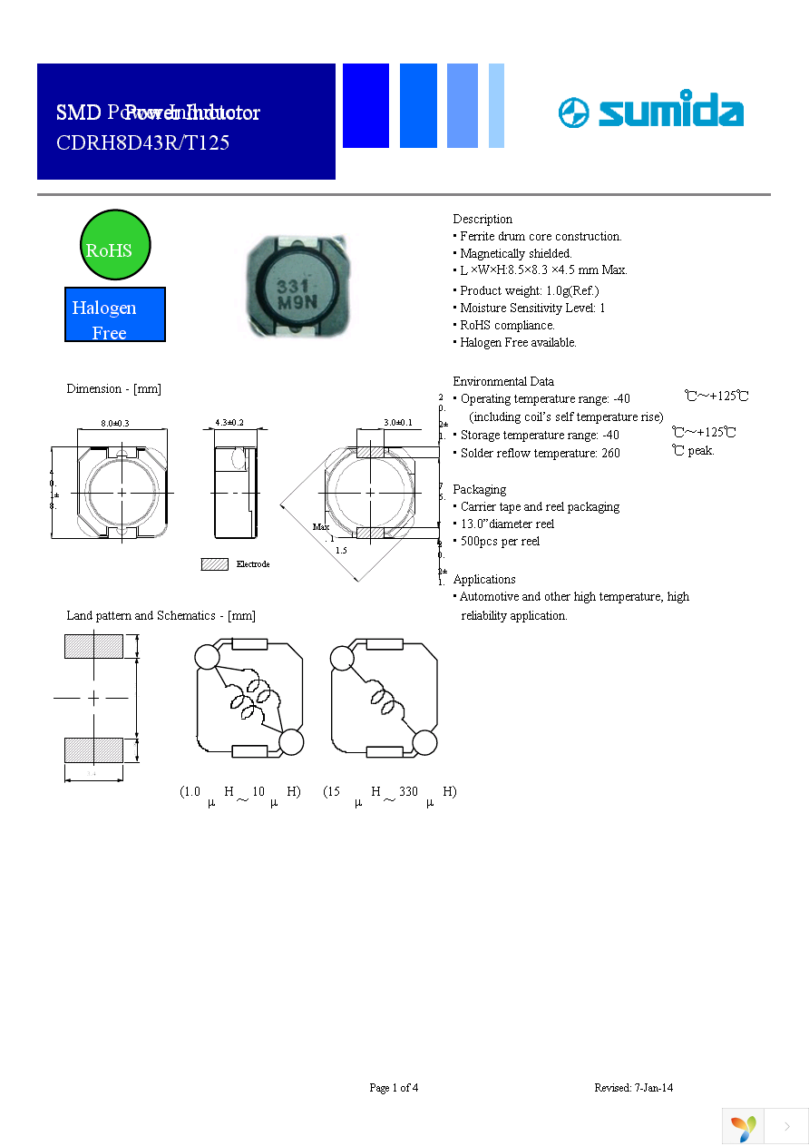 CDRH8D43RT125NP-470MC Page 1