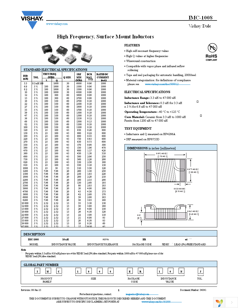 IMC1008ER22NJ Page 1