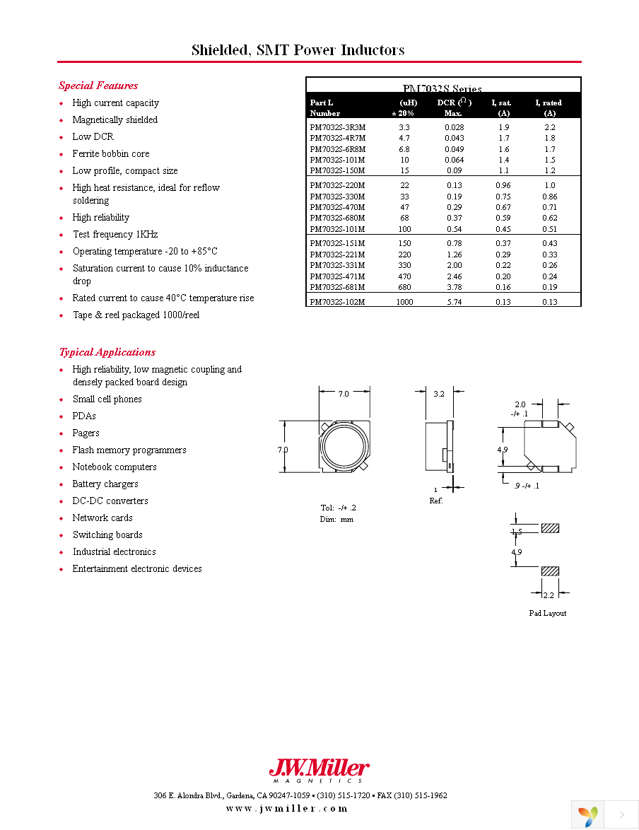 PM7032S-150M Page 1