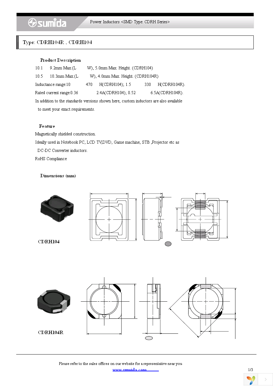 CDRH104R-470NC Page 1