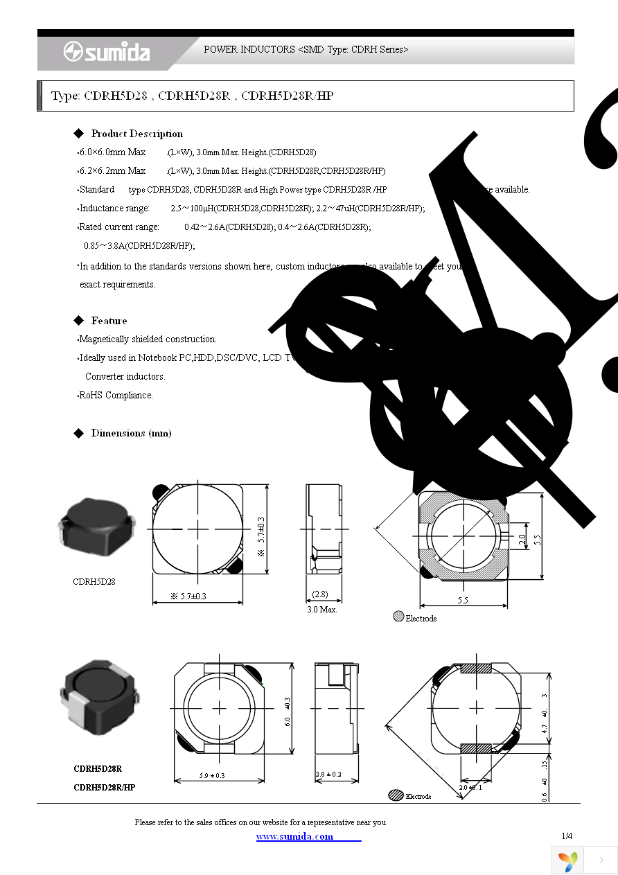 CDRH5D28-100NC Page 1