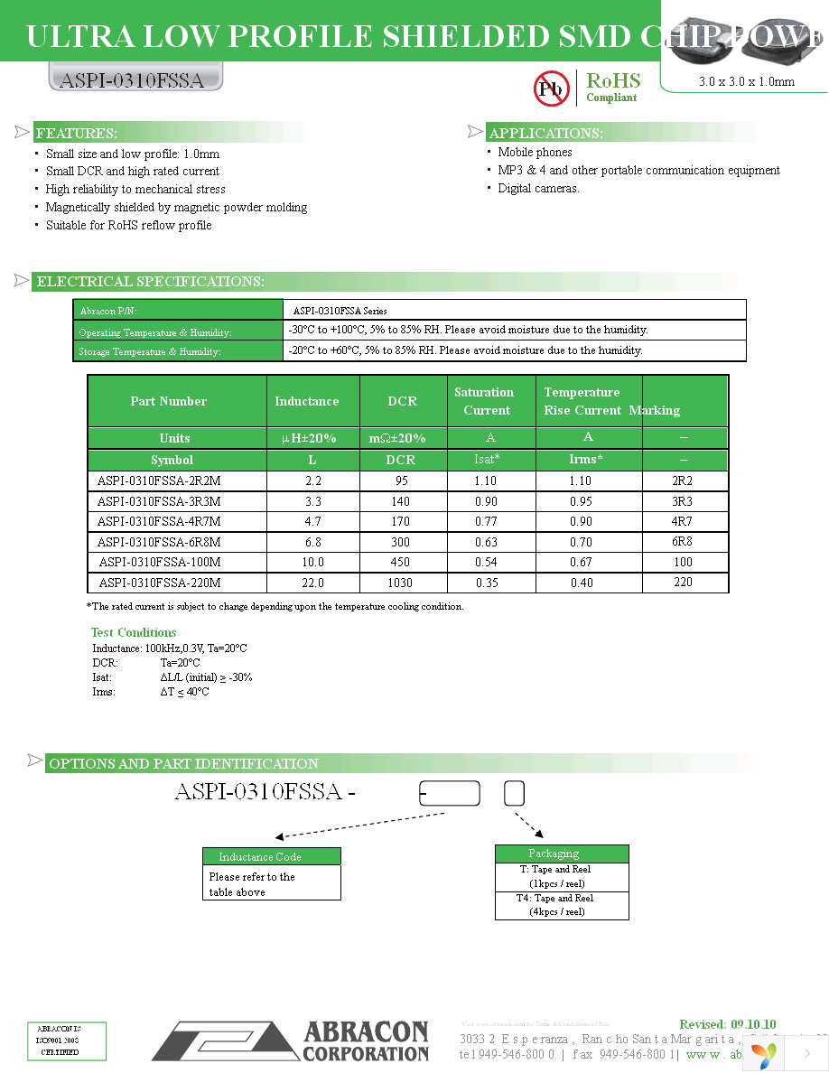 ASPI-0310FSSA-3R3M-T4 Page 1